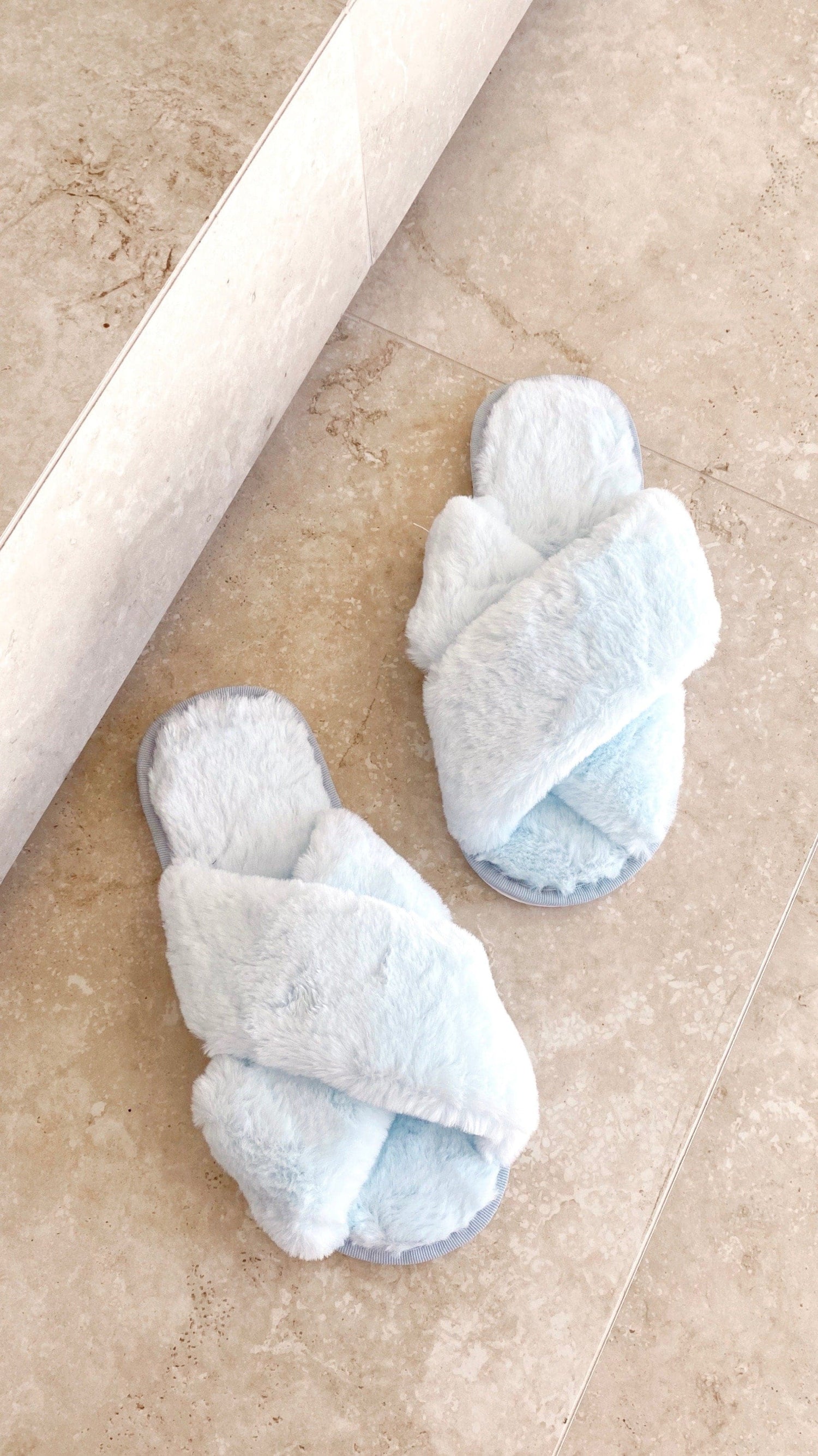 Jessica Fluffy Slippers - Baby Blue - Billy J