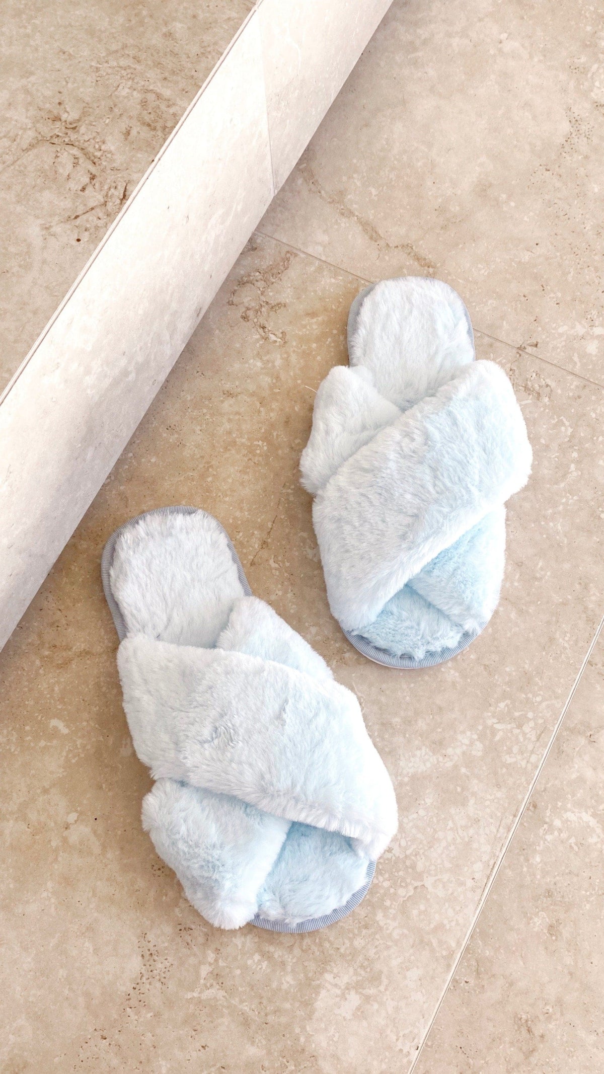 Jessica Fluffy Slippers - Baby Blue - Billy J