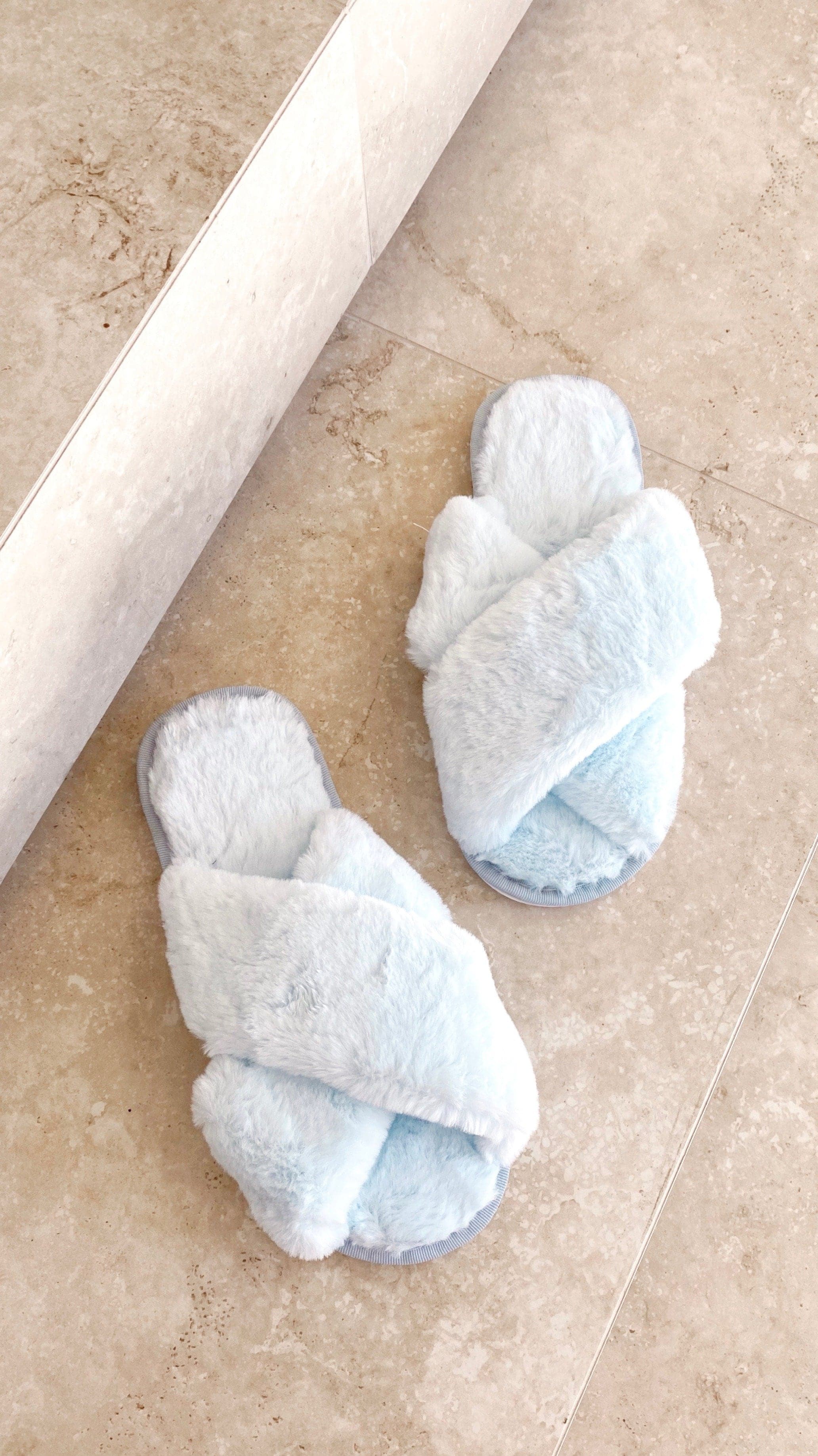Jessica Fluffy Slippers - Baby Blue - Billy J