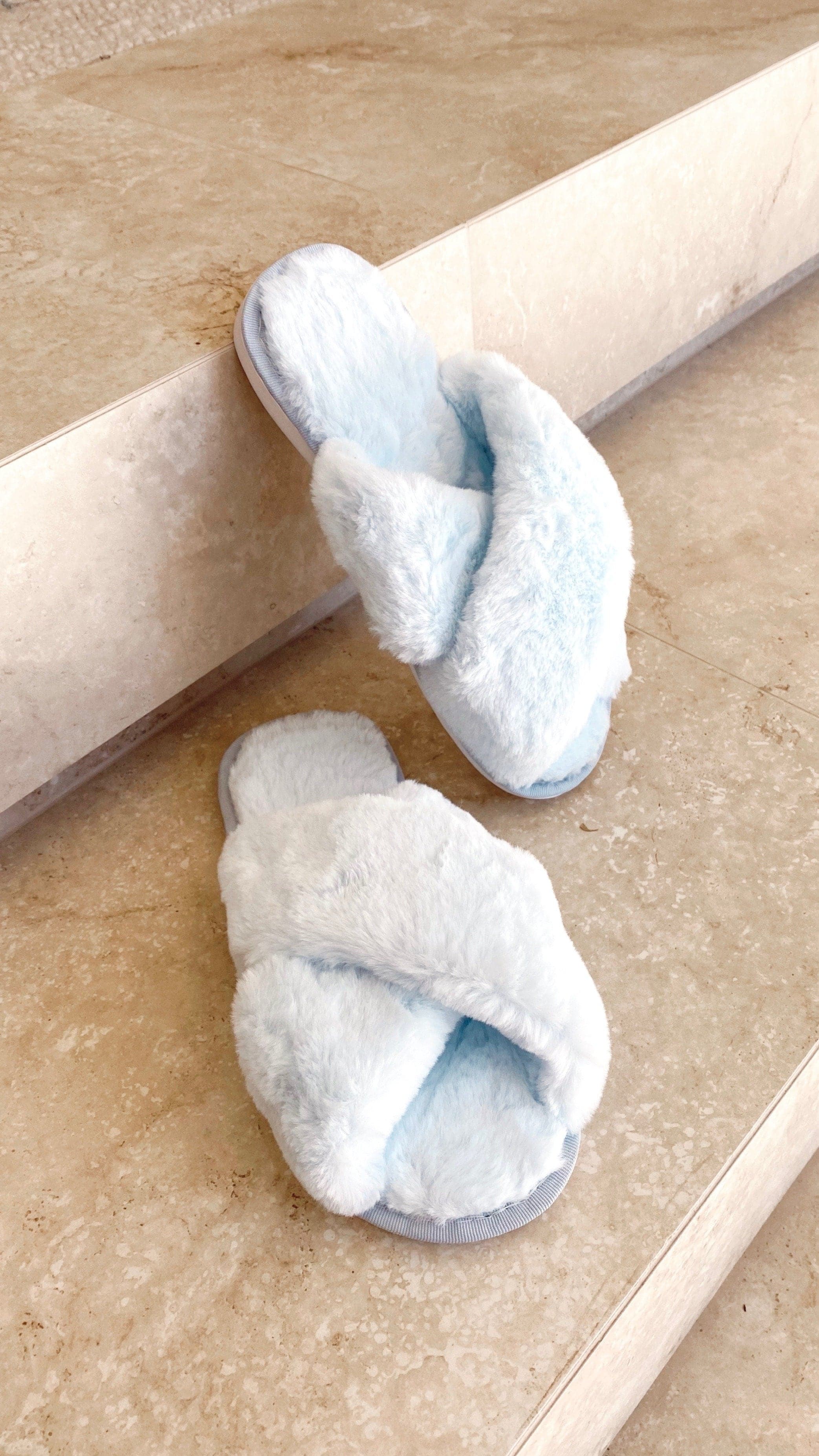 Jessica Fluffy Slippers - Baby Blue - Billy J