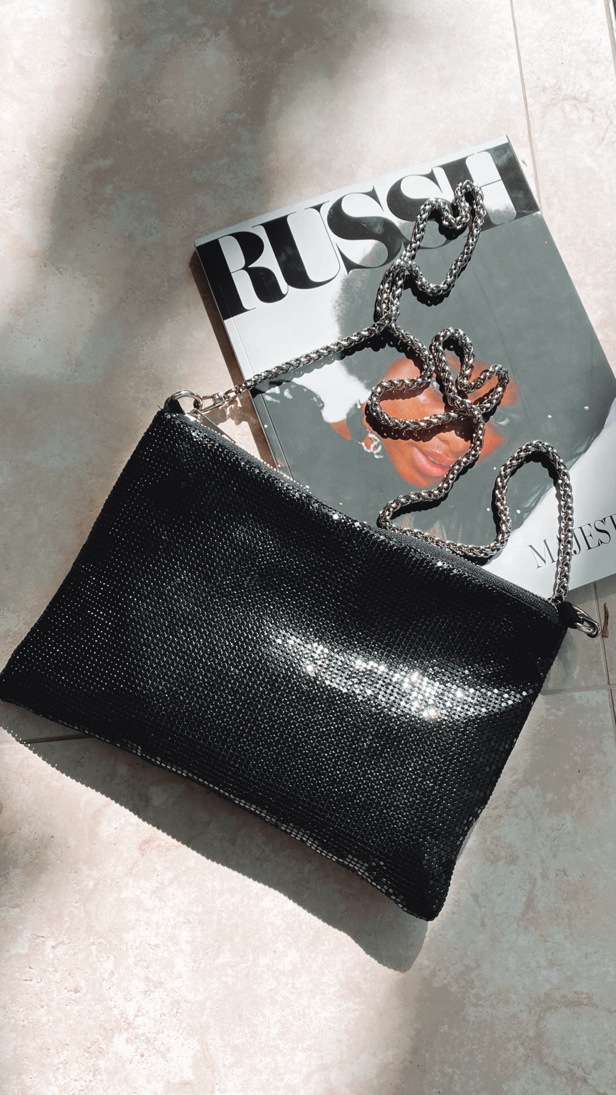 Chain Mesh Bag - Black