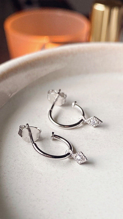 Load image into Gallery viewer, Crystal Mini Sleepers - Sterling Silver
