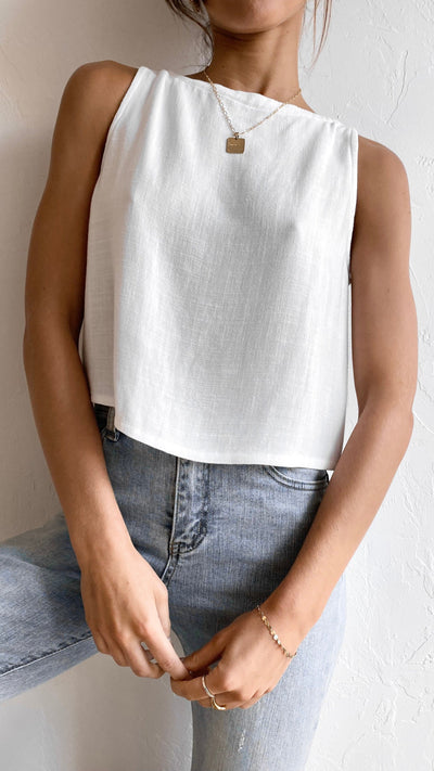 Load image into Gallery viewer, Persephone Crop Top - White
