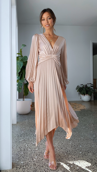 Load image into Gallery viewer, Angelina Midi Dress - Champagne
