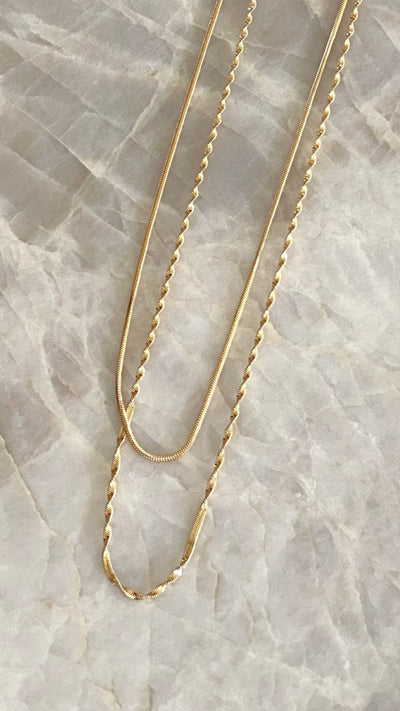 Load image into Gallery viewer, Sarah Twist Necklace Set - Gold - Billy J

