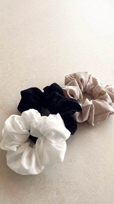 Load image into Gallery viewer, Scrunchie Trio Pack - Natural Linen
