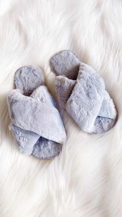 Load image into Gallery viewer, Jessica Fluffy Slippers - Grey - Billy J
