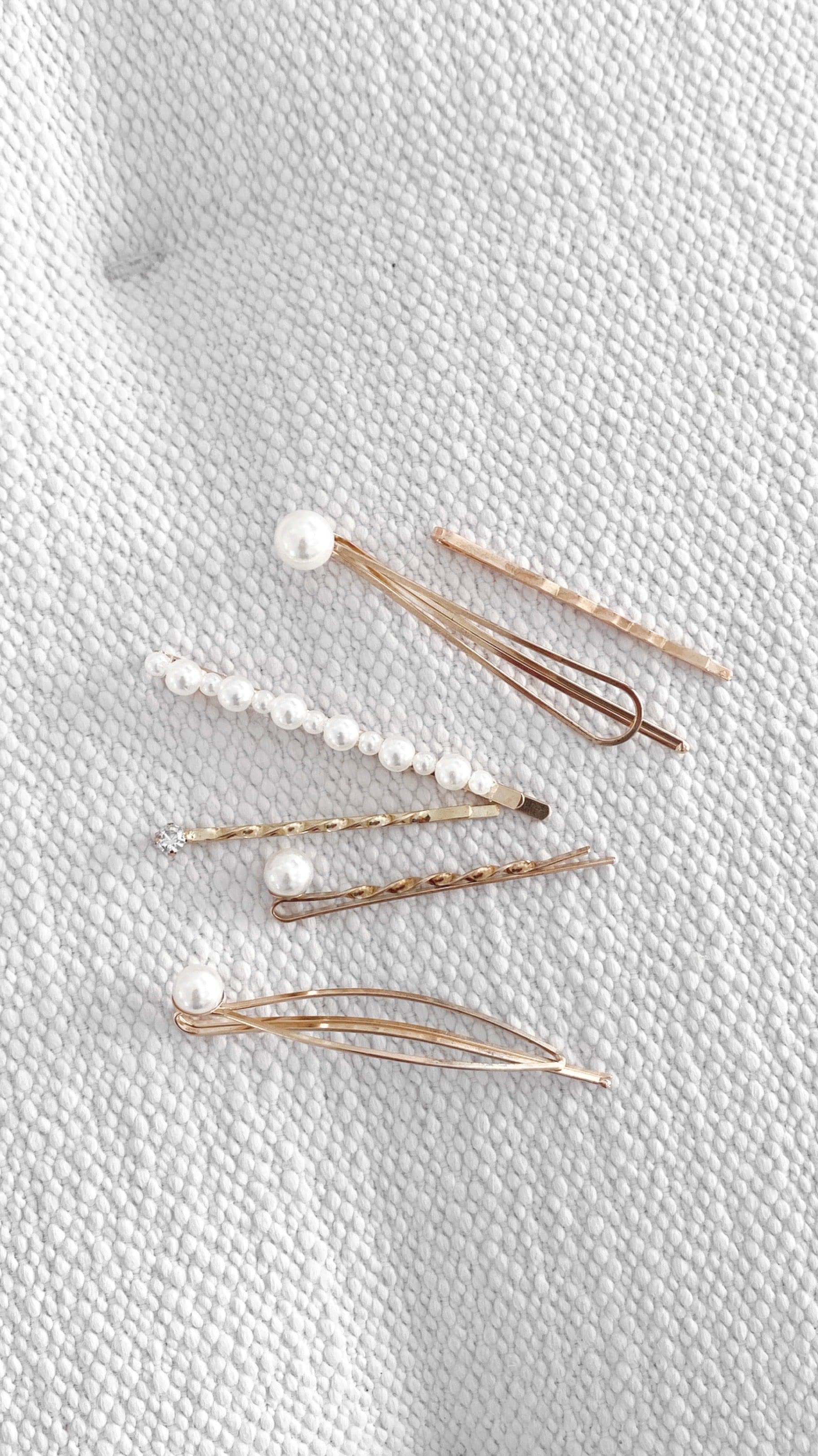 Julia Hair Clip Set - Pearl/Gold - Billy J