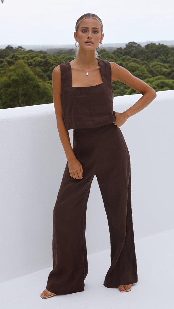 Tillie Crop Top - Chocolate - Billy J