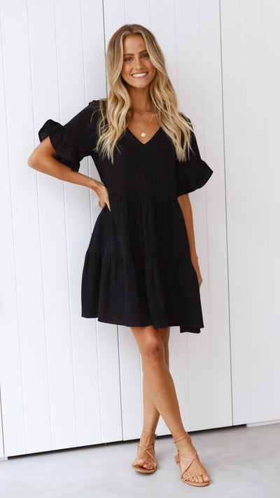 Load image into Gallery viewer, Mariah Mini Dress - Black
