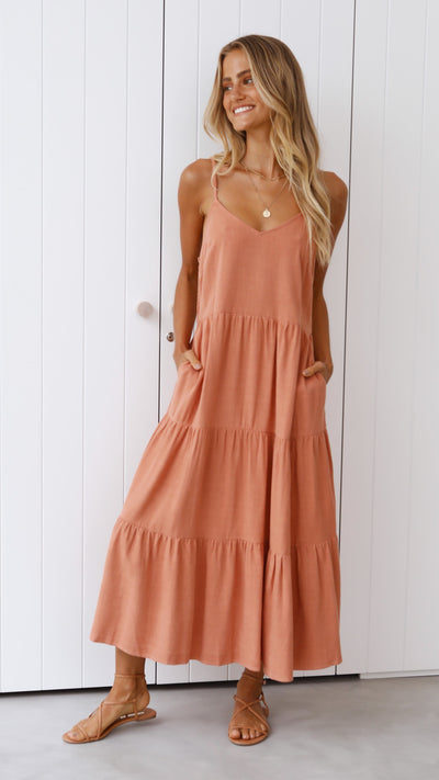 Load image into Gallery viewer, Zoey Midi Dress - Terracotta

