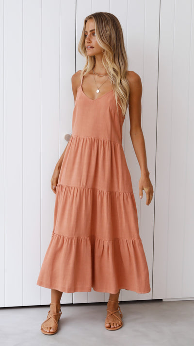 Load image into Gallery viewer, Zoey Midi Dress - Terracotta
