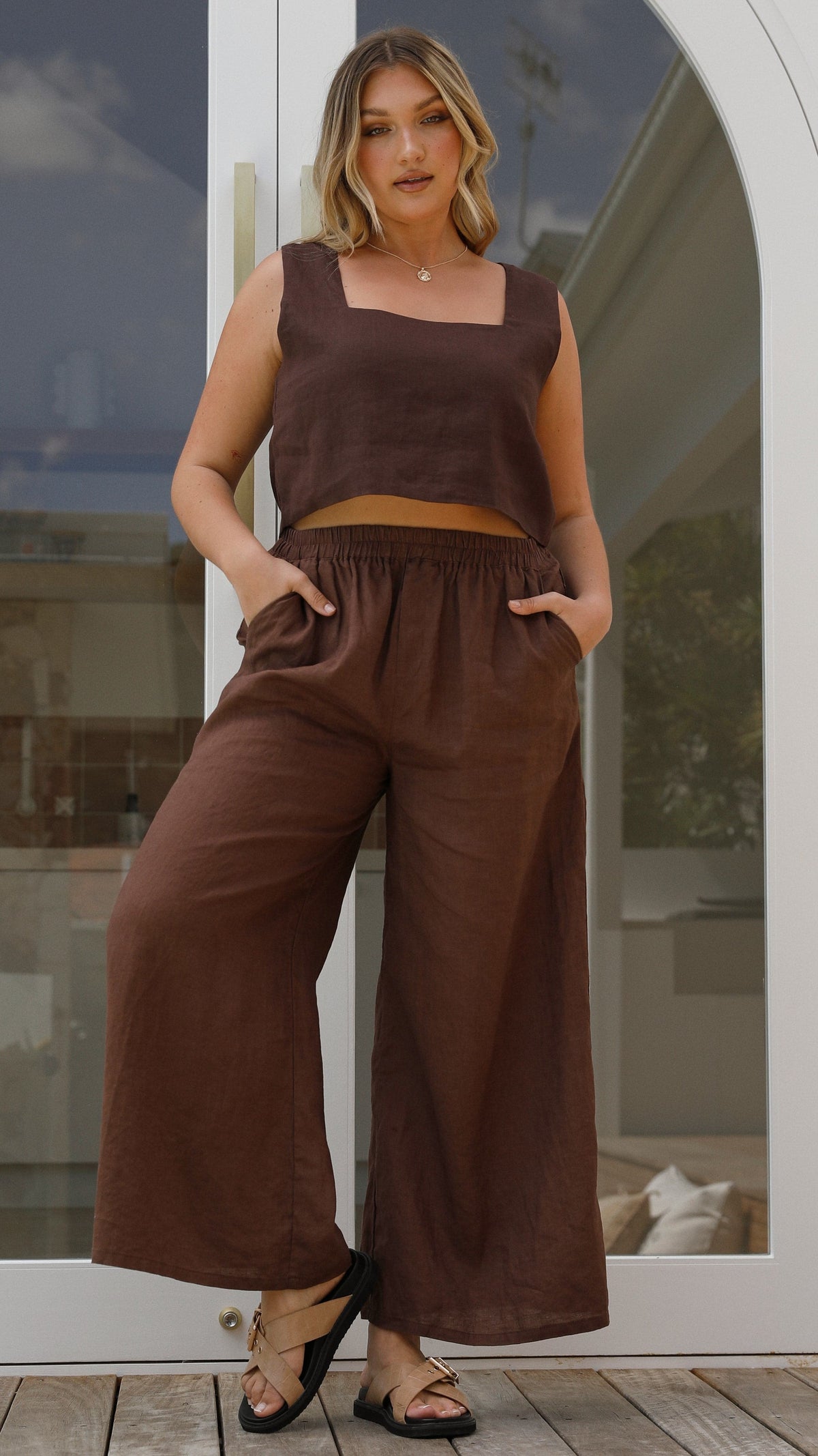 Tillie Crop Top - Chocolate - Billy J