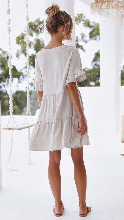 Load image into Gallery viewer, Mariah Mini Dress - Natural
