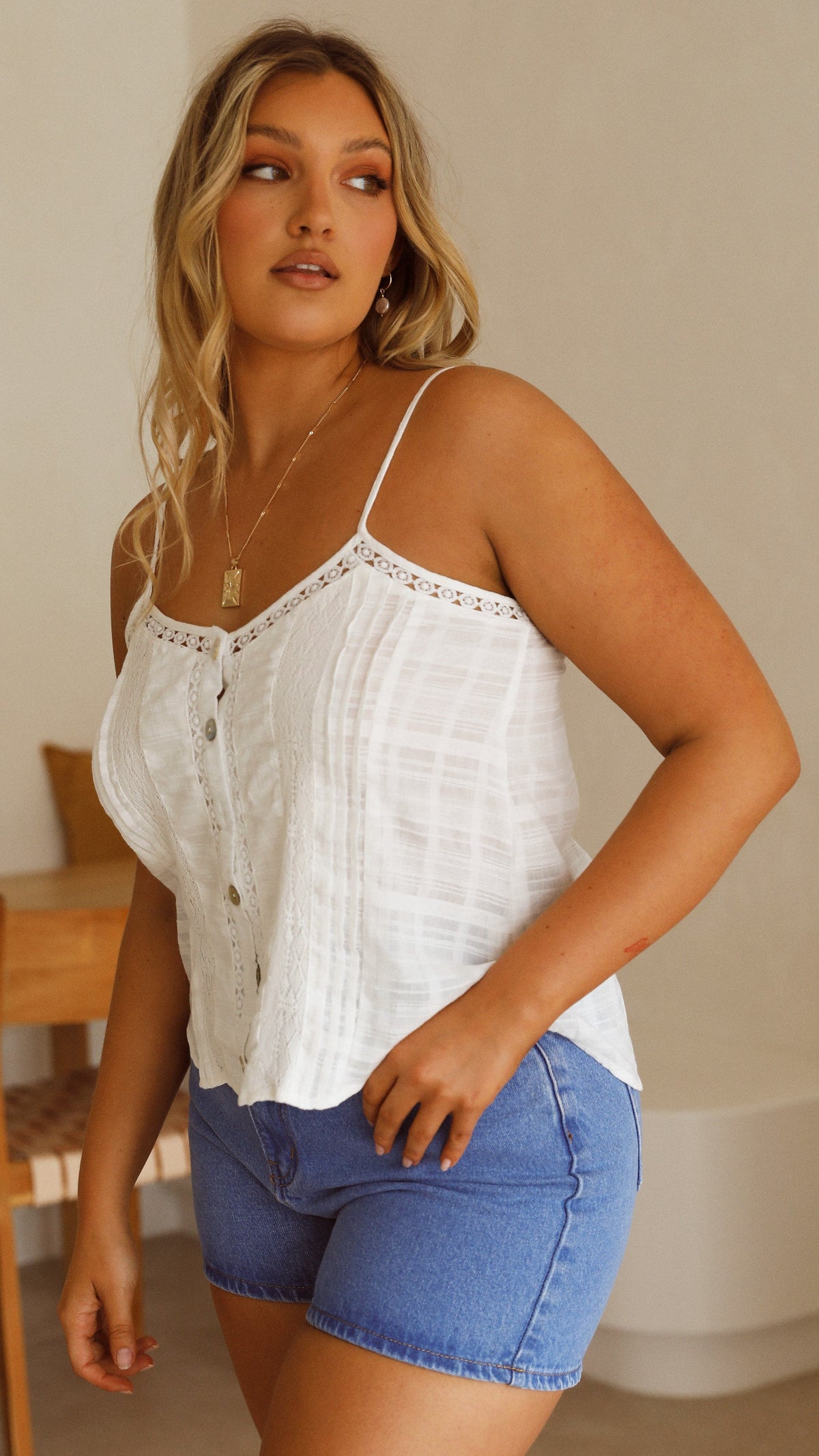 Elka Lace Cami - White - Billy J