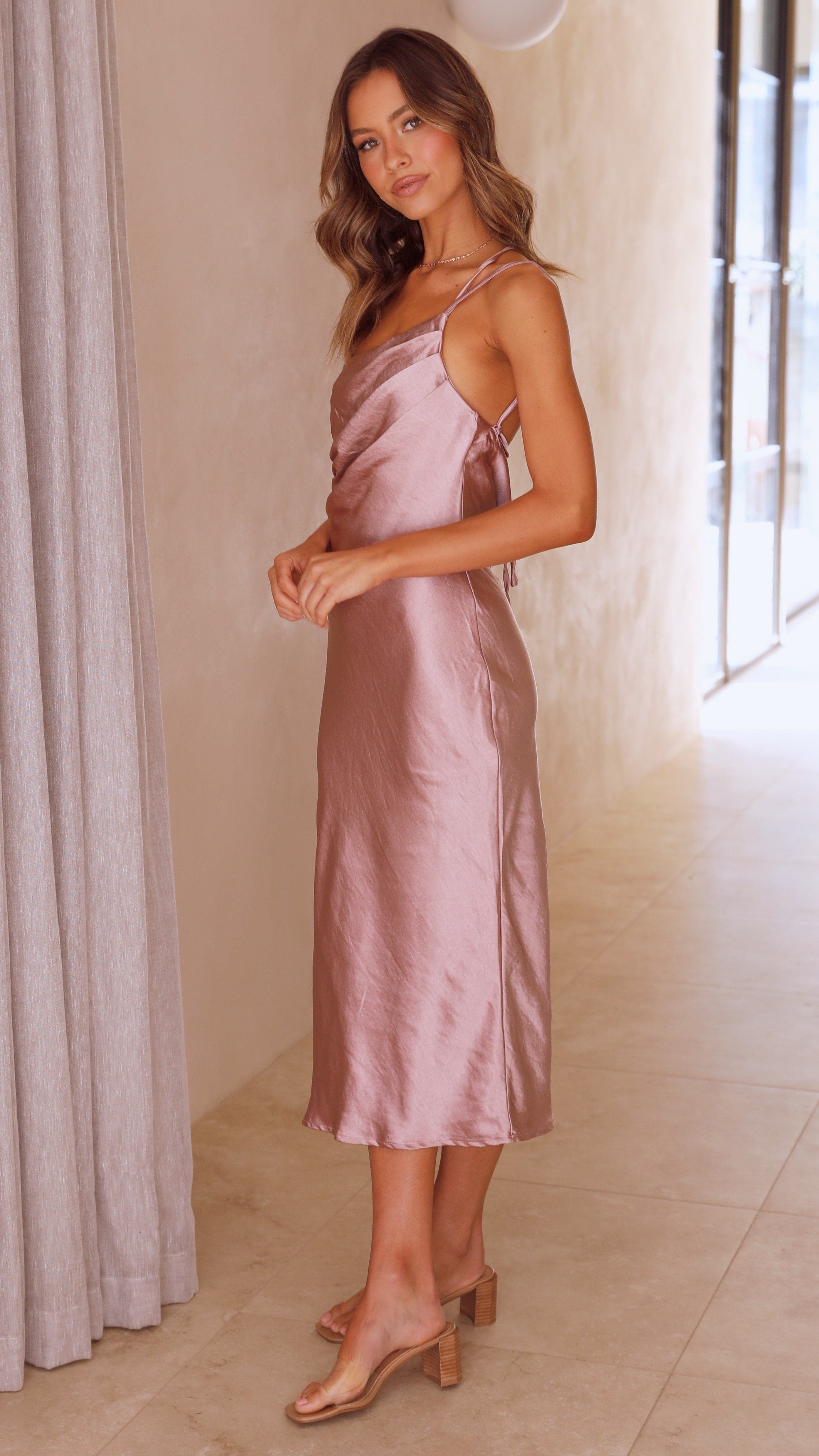 Josephina Midi Dress - Dusty Pink