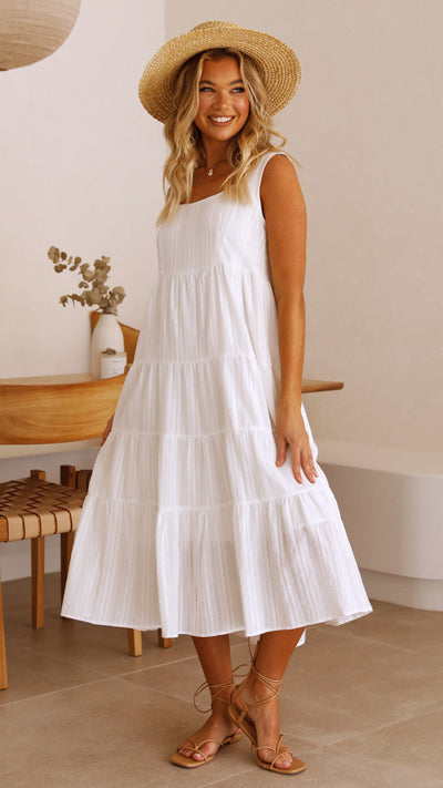 Load image into Gallery viewer, Liza Midi Dress - White
