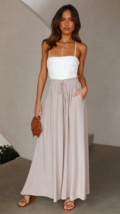 Load image into Gallery viewer, Avery Wide Leg Pants - Beige
