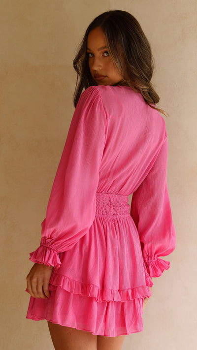 Load image into Gallery viewer, Windswept Dress - Hot Pink
