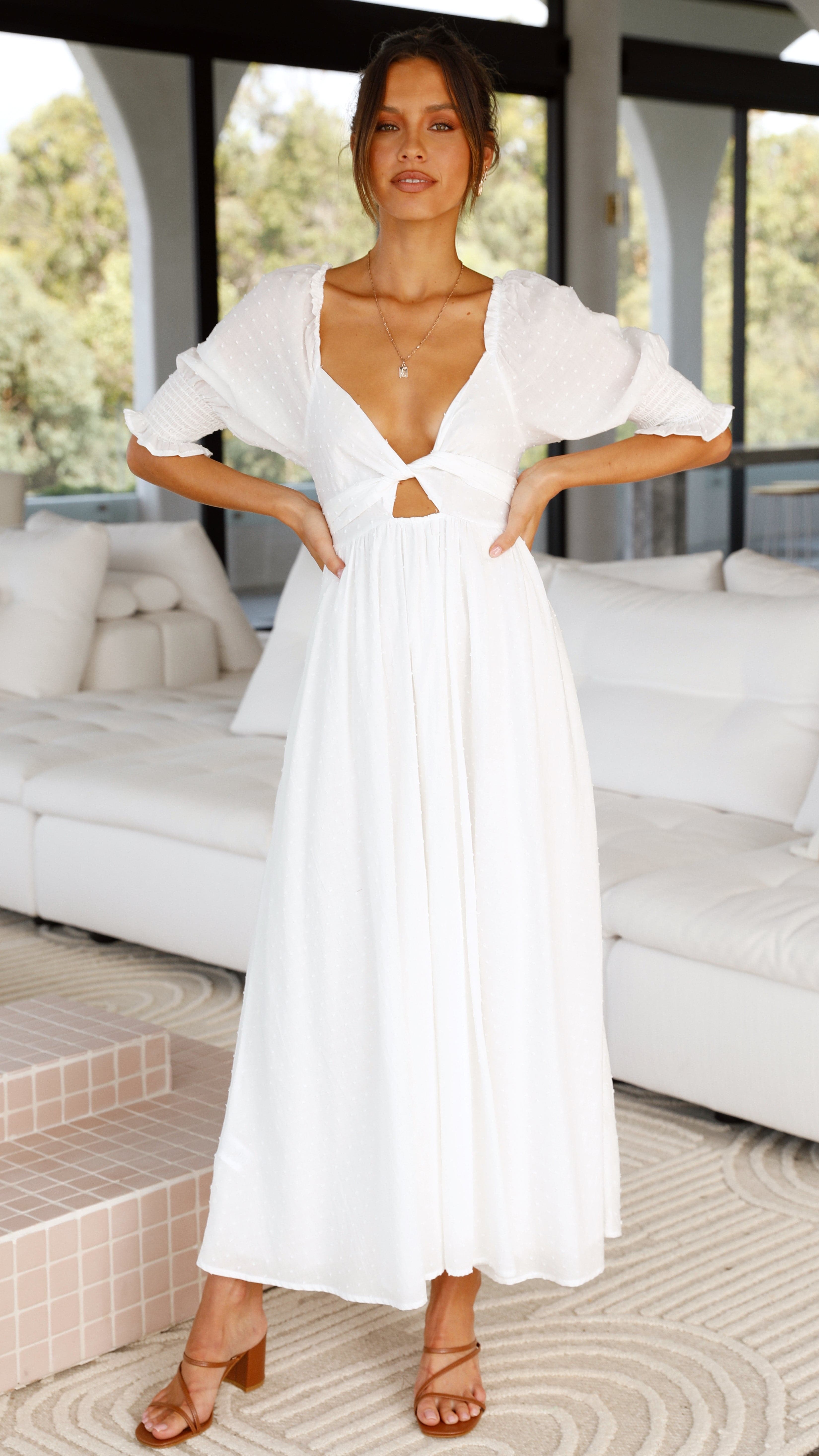 Cierra Midi Dress - White