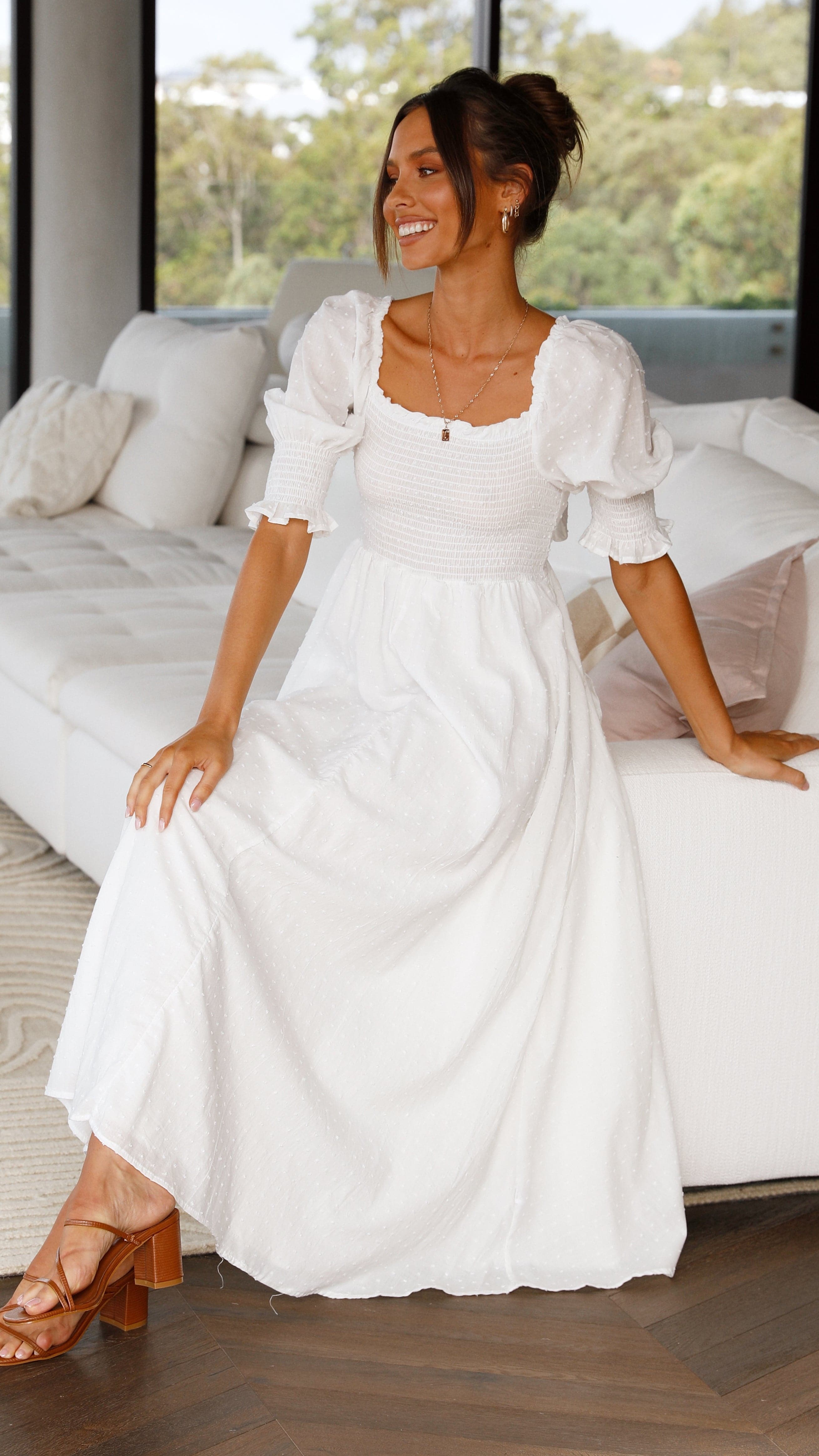 White Midi Dresses For Women | PrettyLittleThing CA