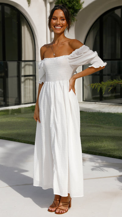 Load image into Gallery viewer, Cierra Midi Dress - White - Billy J
