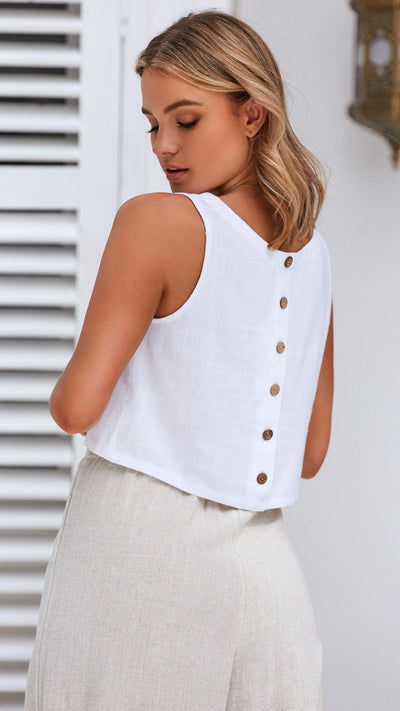 Load image into Gallery viewer, Persephone Crop Top - White
