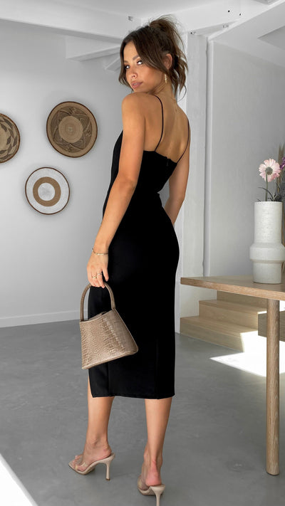 Load image into Gallery viewer, Kenzie Midi Dress - Black - Billy J
