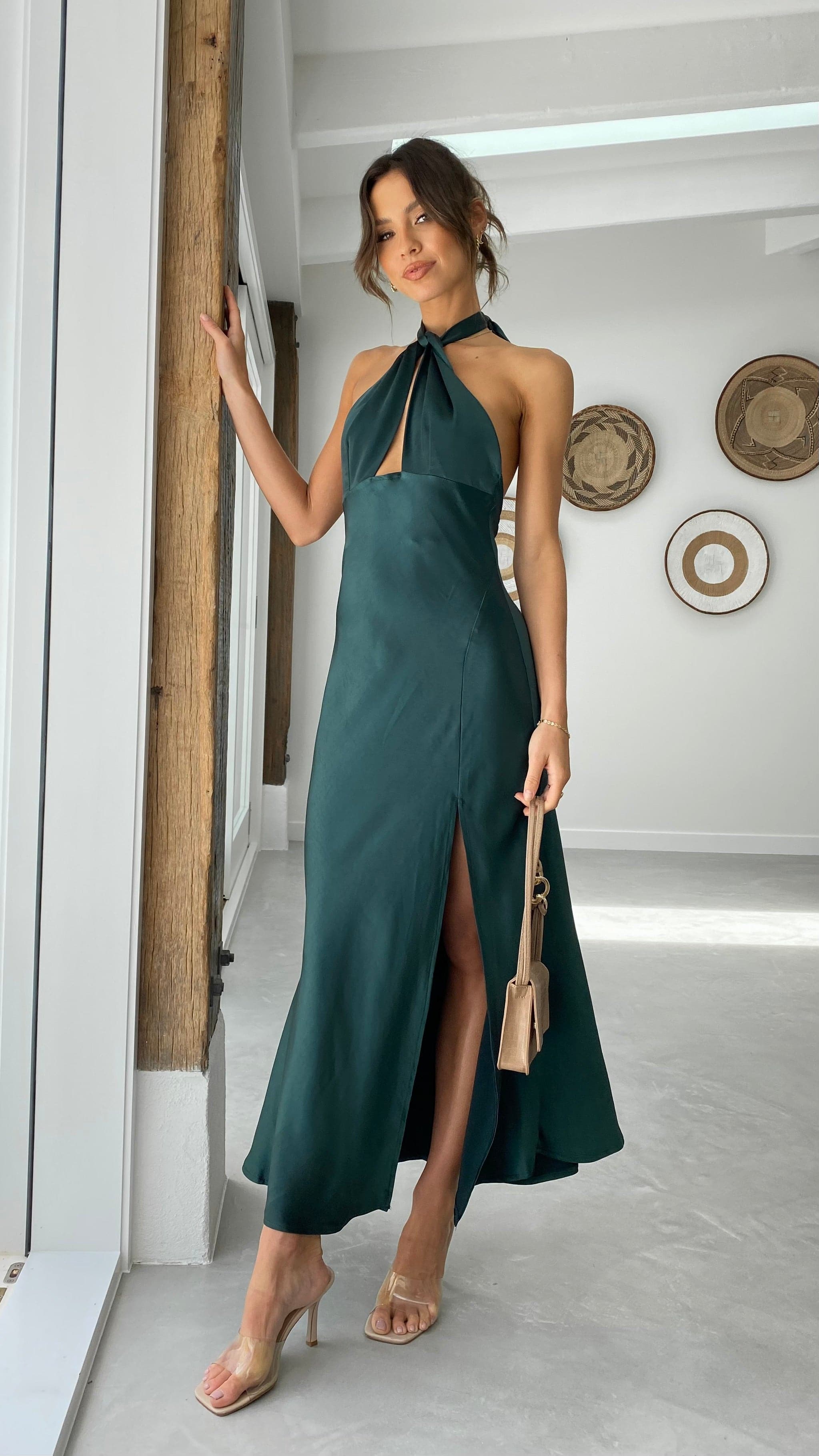 Amalia Maxi Dress - Forest Green - Buy Women's Dresses - Billy J