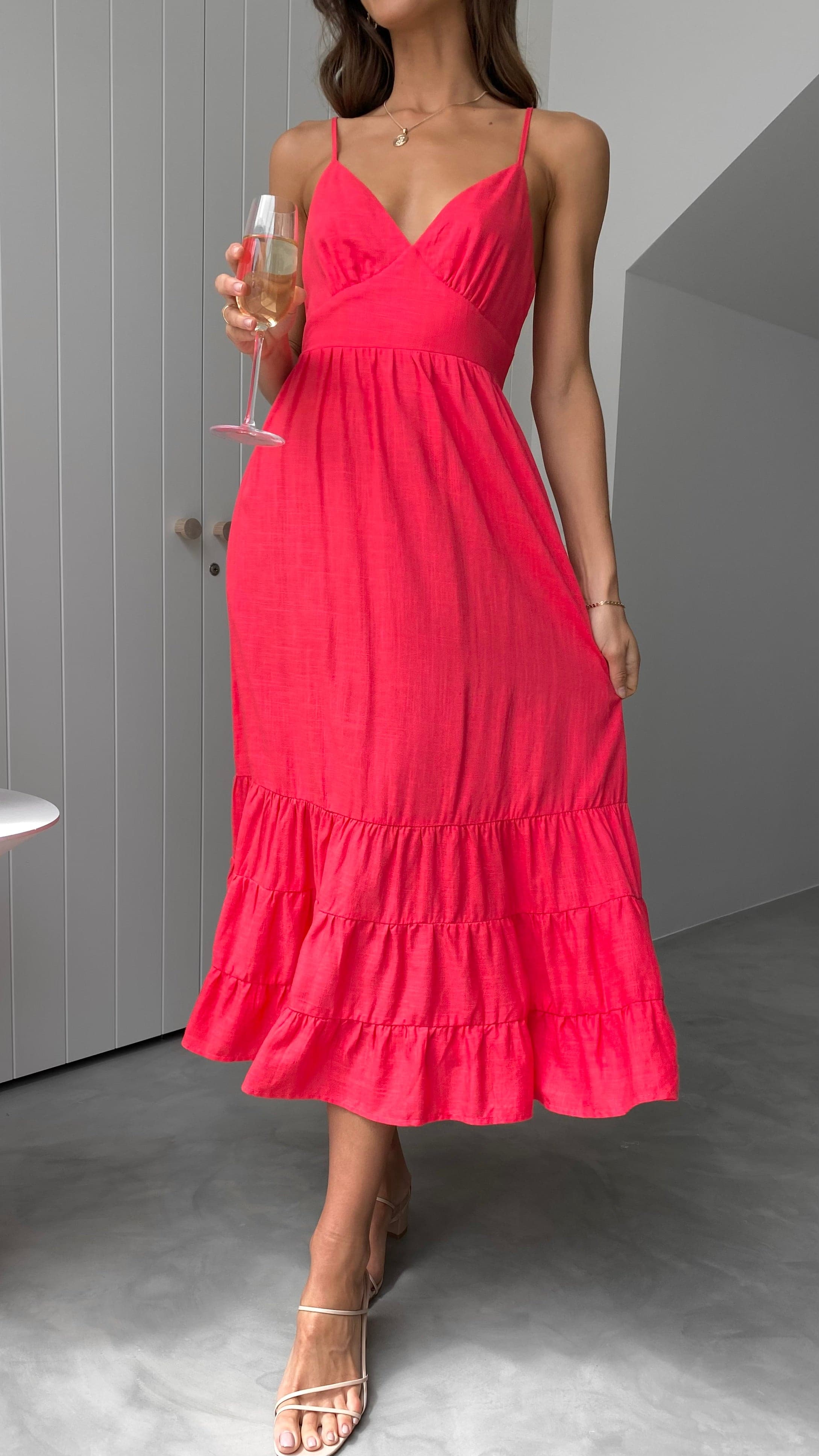 Addilyn Midi Dress - Red - Buy Women's Dresses - Billy J