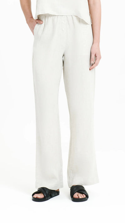 Load image into Gallery viewer, Linen Lounge Pant - Natural
