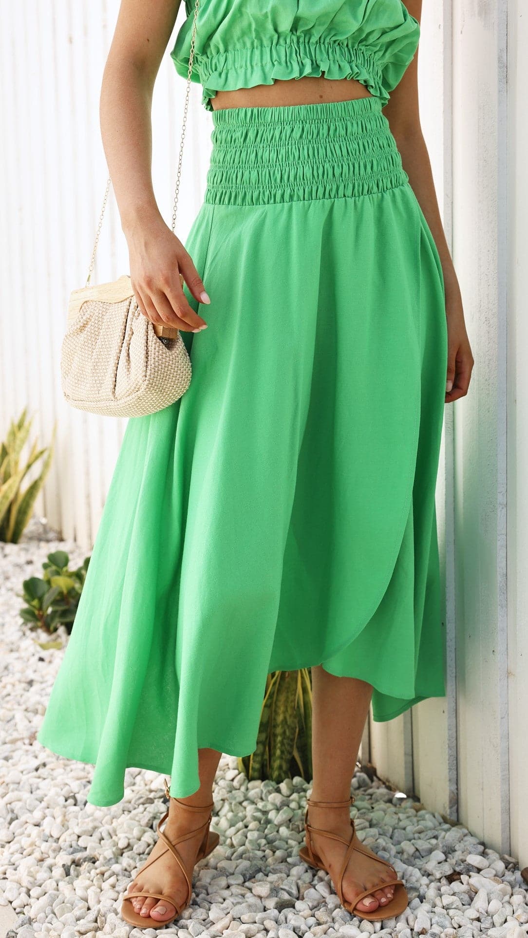 Carey Midi Skirt - Green