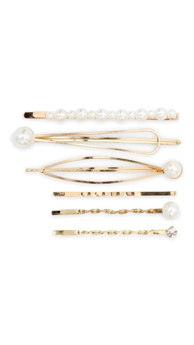 Load image into Gallery viewer, Julia Hair Clip Set - Pearl/Gold - Billy J
