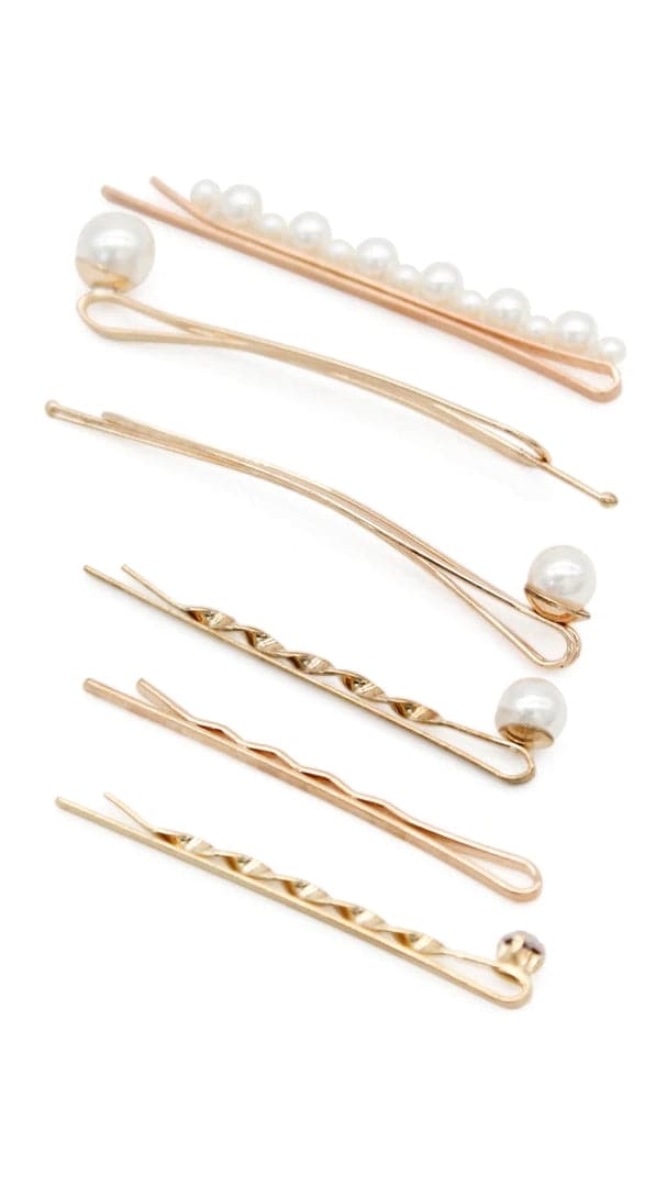 Julia Hair Clip Set - Pearl/Gold - Billy J