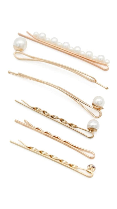 Load image into Gallery viewer, Julia Hair Clip Set - Pearl/Gold - Billy J
