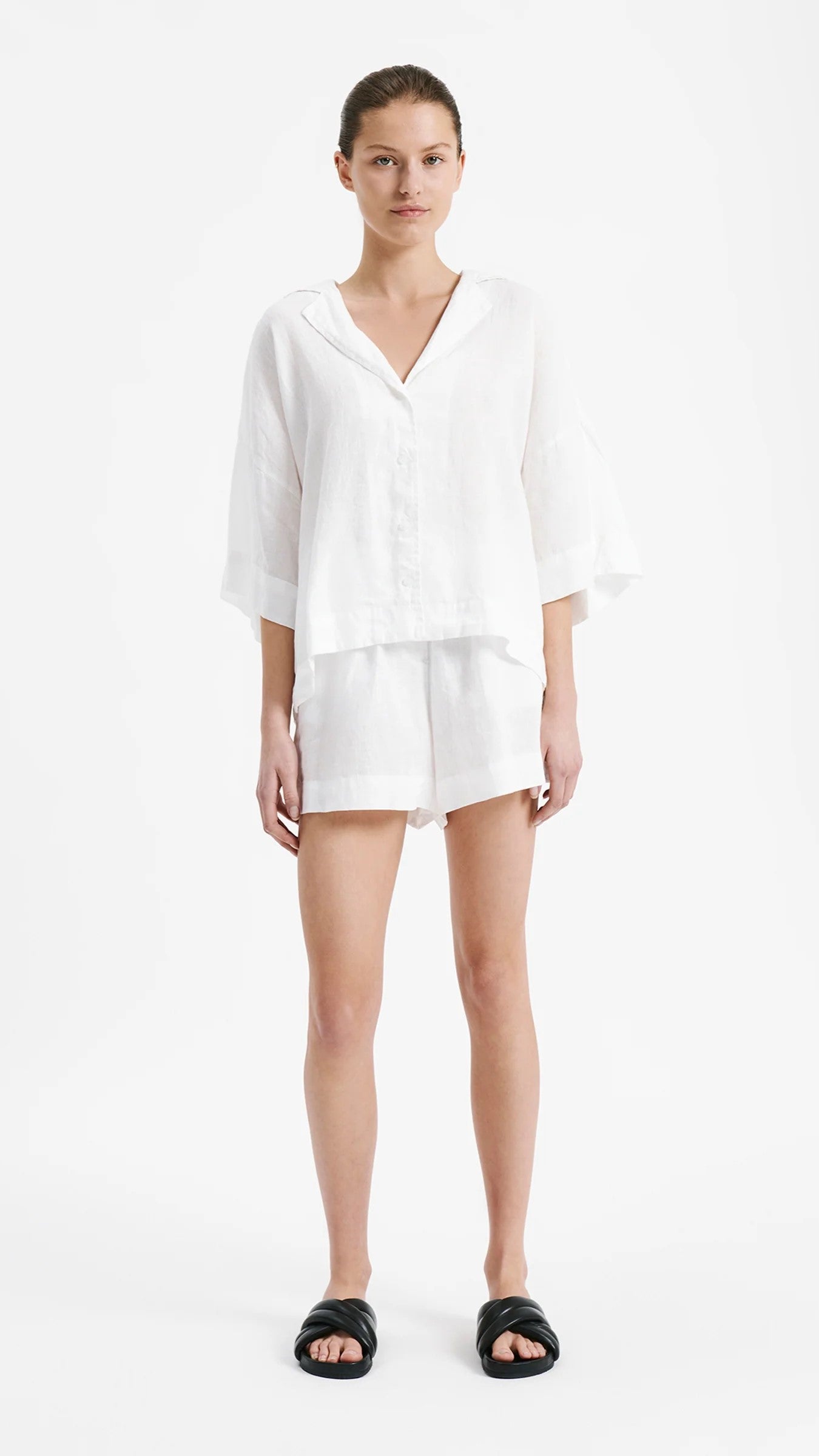 Linen Lounge Shirt - White - Buy Women's Tops - Billy J