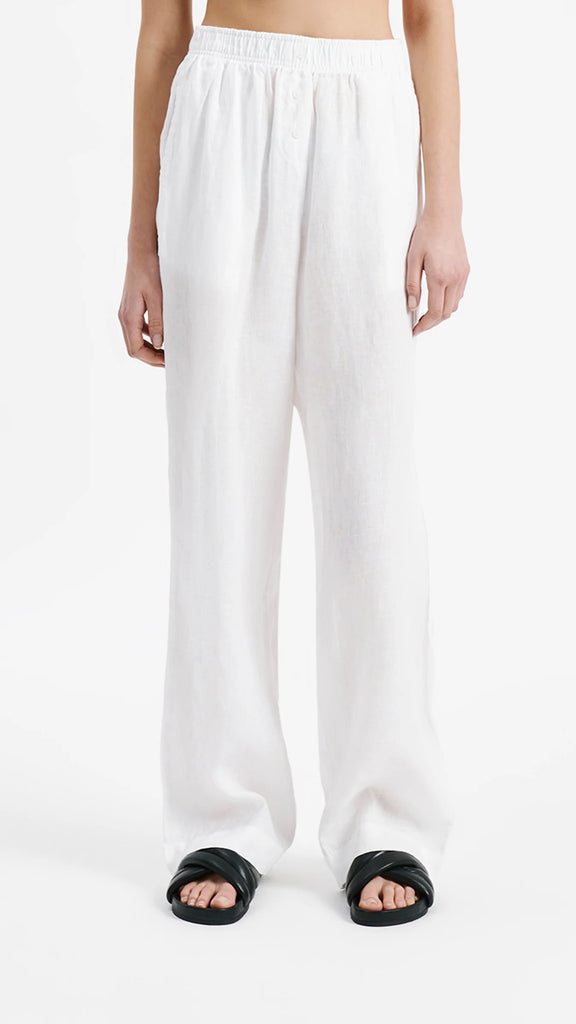 Linen Lounge Pant - White