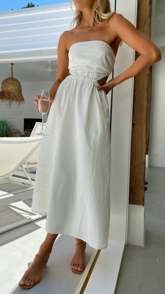 Holly Midi Dress - White