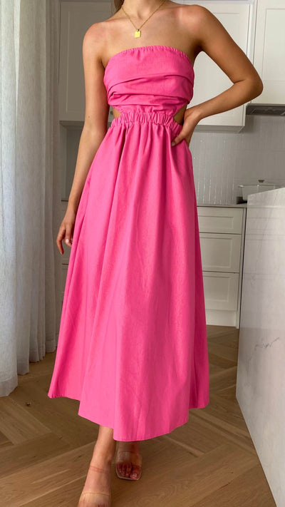 Load image into Gallery viewer, Holly Midi Dress - Hot Pink
