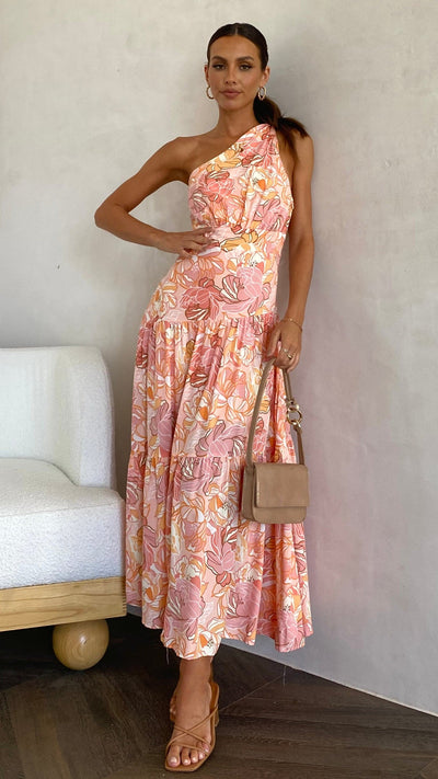 Load image into Gallery viewer, Jayma Maxi Dress - Pink/Orange Floral
