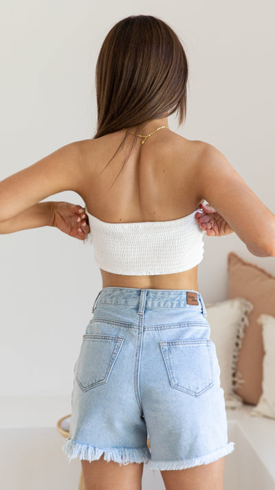 Load image into Gallery viewer, Bella Crop Top - White
