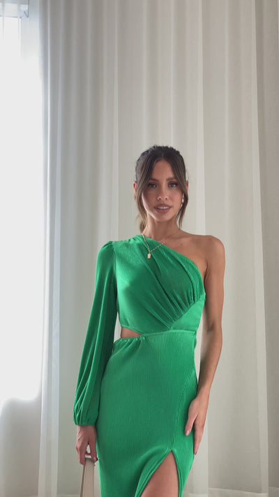 Load and play video in Gallery viewer, Danika Midi Dress - Green
