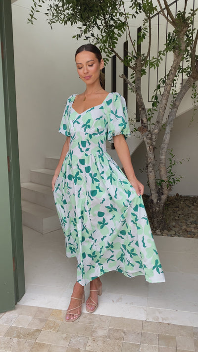 Load and play video in Gallery viewer, Laylee Maxi Dress - Green

