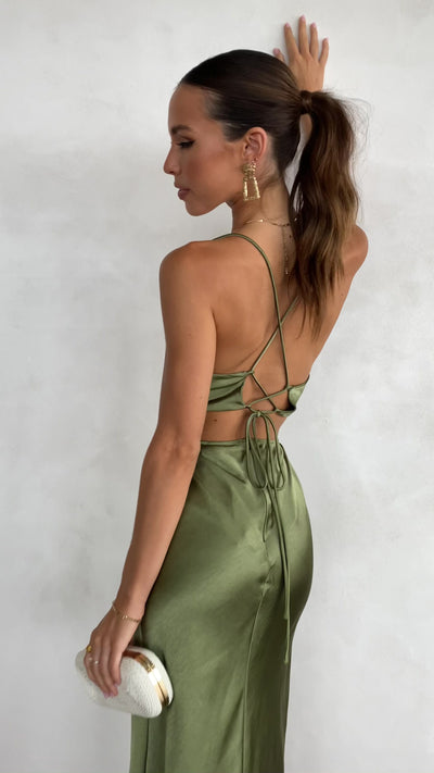 Load and play video in Gallery viewer, Sloan Midi Dress - Olive
