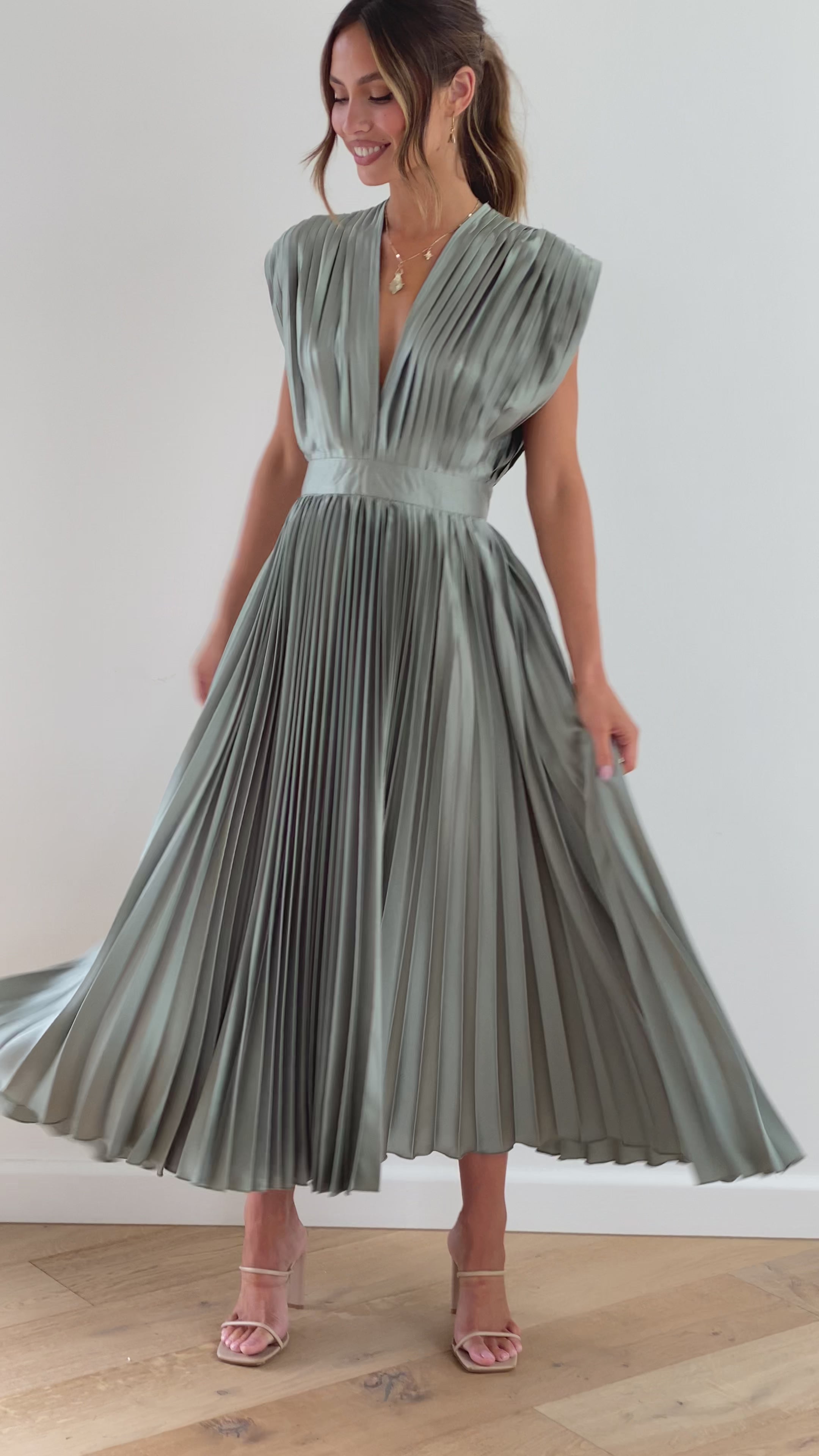 Load video: Gina Maxi Dress - Olive - Billy J