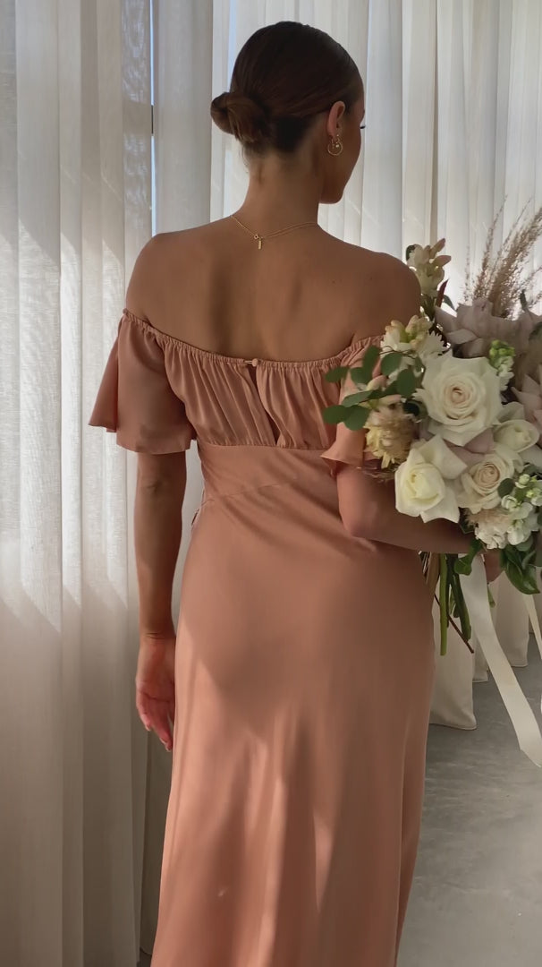 Louisa Midi Dress - Peach