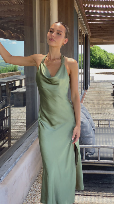 Load and play video in Gallery viewer, Sian Maxi Dress - Olive
