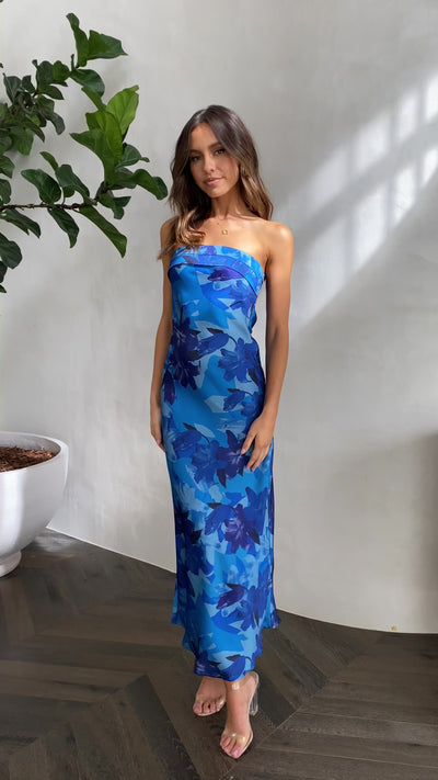 Load and play video in Gallery viewer, Miya Maxi Dress - Blue Floral
