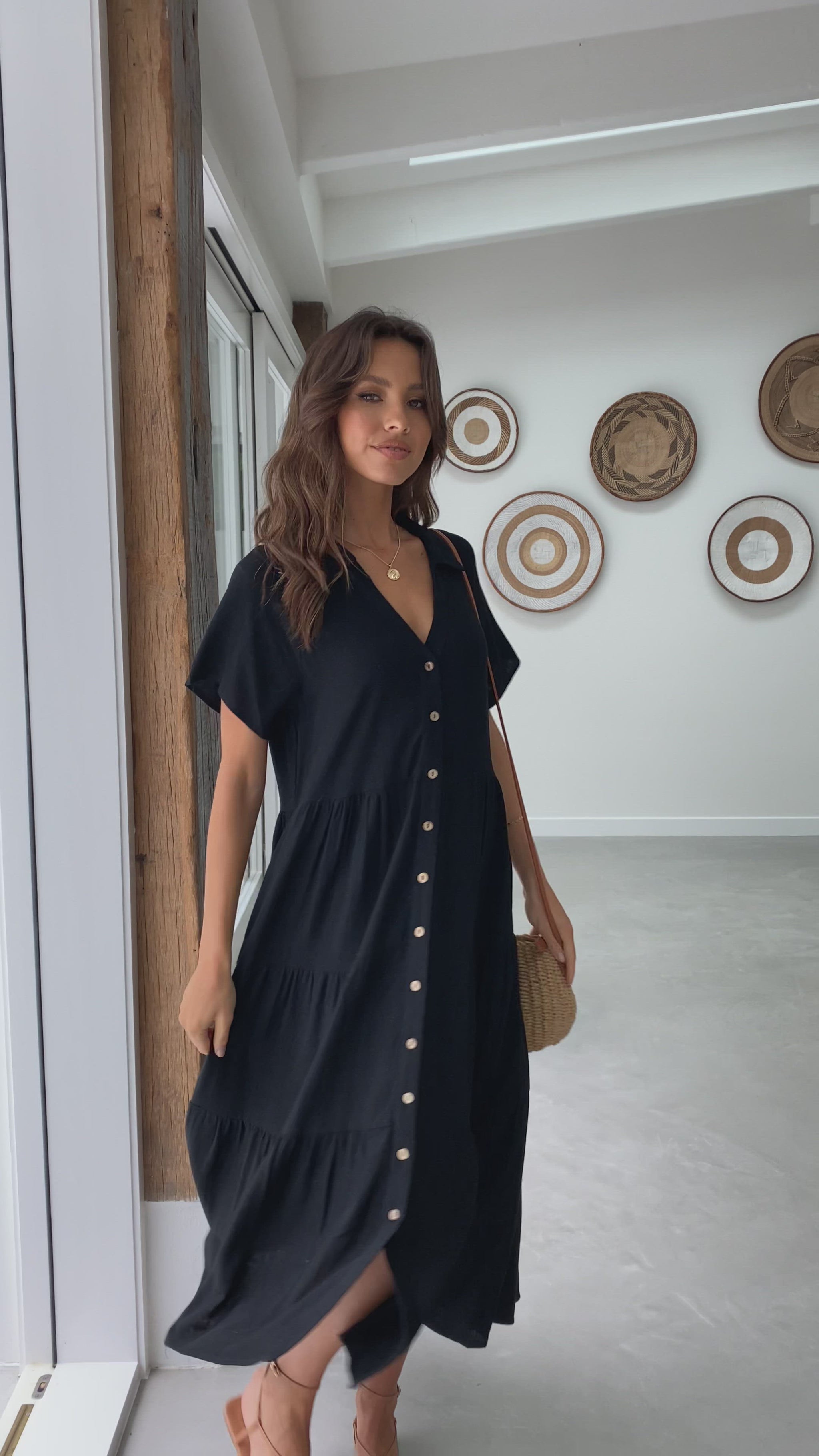 Kimberly Midi Dress - Black - Billy J