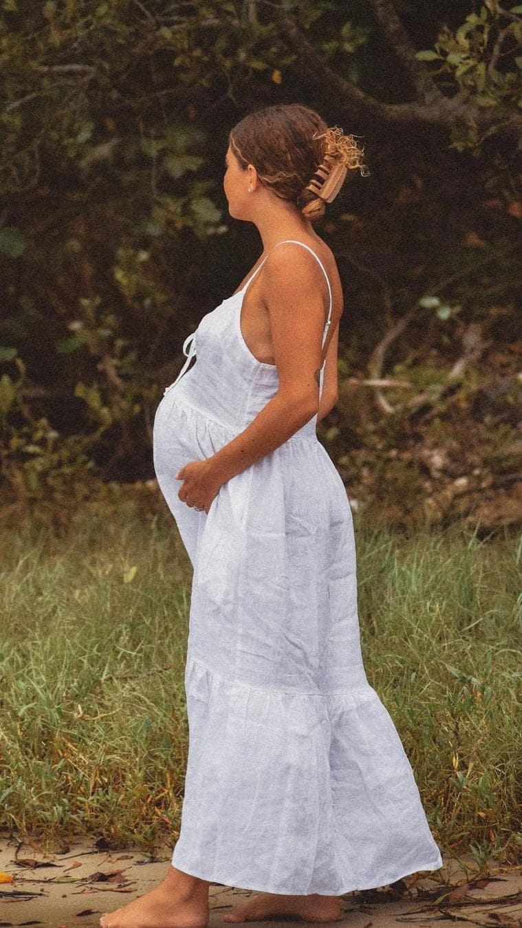 Avalia Linen Maxi Dress - White - Billy J